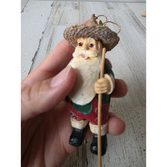 Vintage silvestri farmer Santa walking ornament Xmas tree dance - Picture 2 of 8